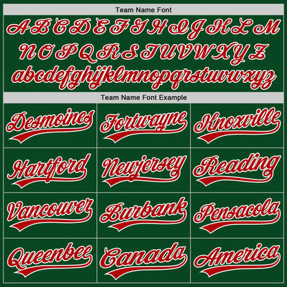 Custom Green Red-White Authentic Throwback Baseball Jersey - Sky-Custom