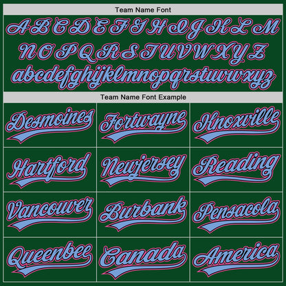 Custom Green Pink Black-Light Blue Authentic Throwback Baseball Jersey - Sky-Custom