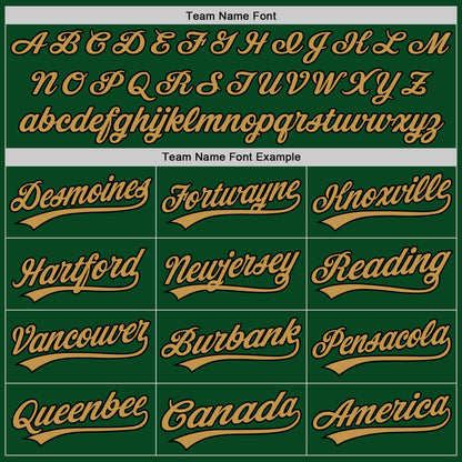 Custom Green Black-Old Gold Authentic Throwback Baseball Jersey - Sky-Custom