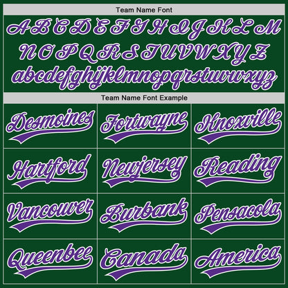 Custom Green Purple-White Authentic Throwback Baseball Jersey - Sky-Custom