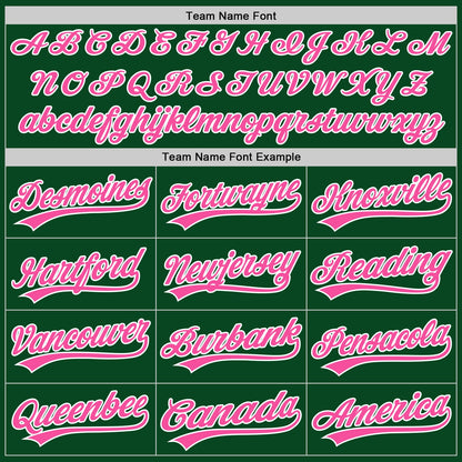 Custom Green Pink-White Authentic Throwback Baseball Jersey - Sky-Custom