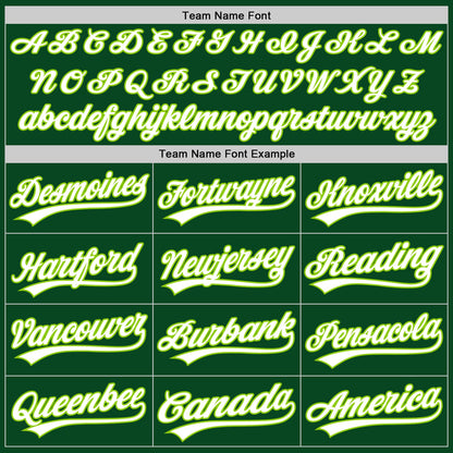 Custom Green White-Neon Green Authentic Throwback Baseball Jersey - Sky-Custom