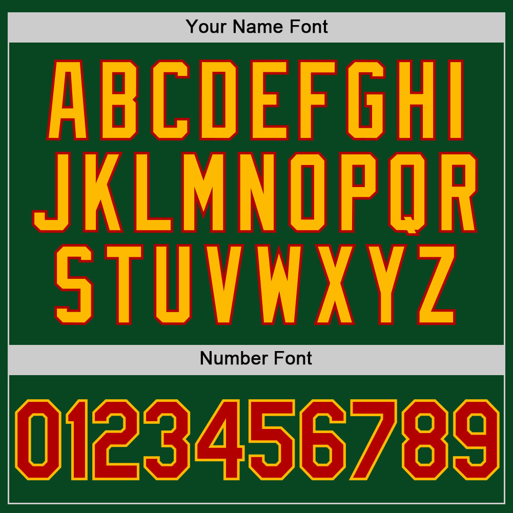 Custom Green Red-Gold Authentic Throwback Baseball Jersey - Sky-Custom