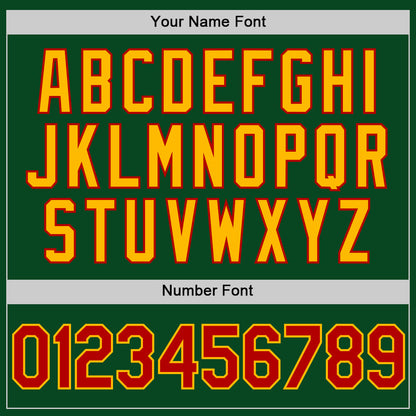 Custom Green Red-Gold Authentic Throwback Baseball Jersey - Sky-Custom