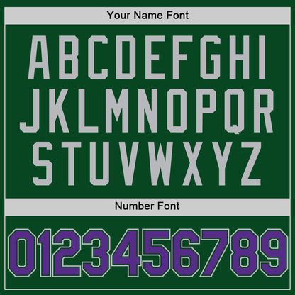 Custom Green Purple-Gray Authentic Throwback Baseball Jersey - Sky-Custom