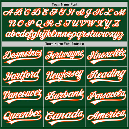 Custom Green White-Orange Authentic Throwback Baseball Jersey - Sky-Custom