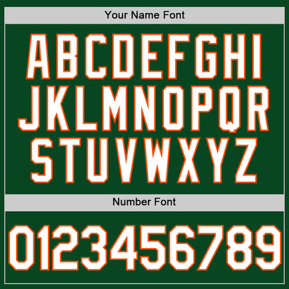 Custom Green White-Orange Authentic Throwback Baseball Jersey - Sky-Custom