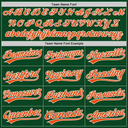 Custom Green Orange-White Authentic Throwback Baseball Jersey - Sky-Custom