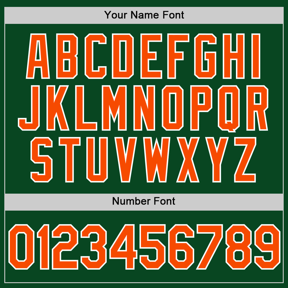 Custom Green Orange-White Authentic Throwback Baseball Jersey - Sky-Custom
