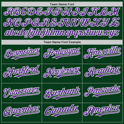 Custom Green Purple-White Mesh Authentic Throwback Baseball Jersey - Sky-Custom