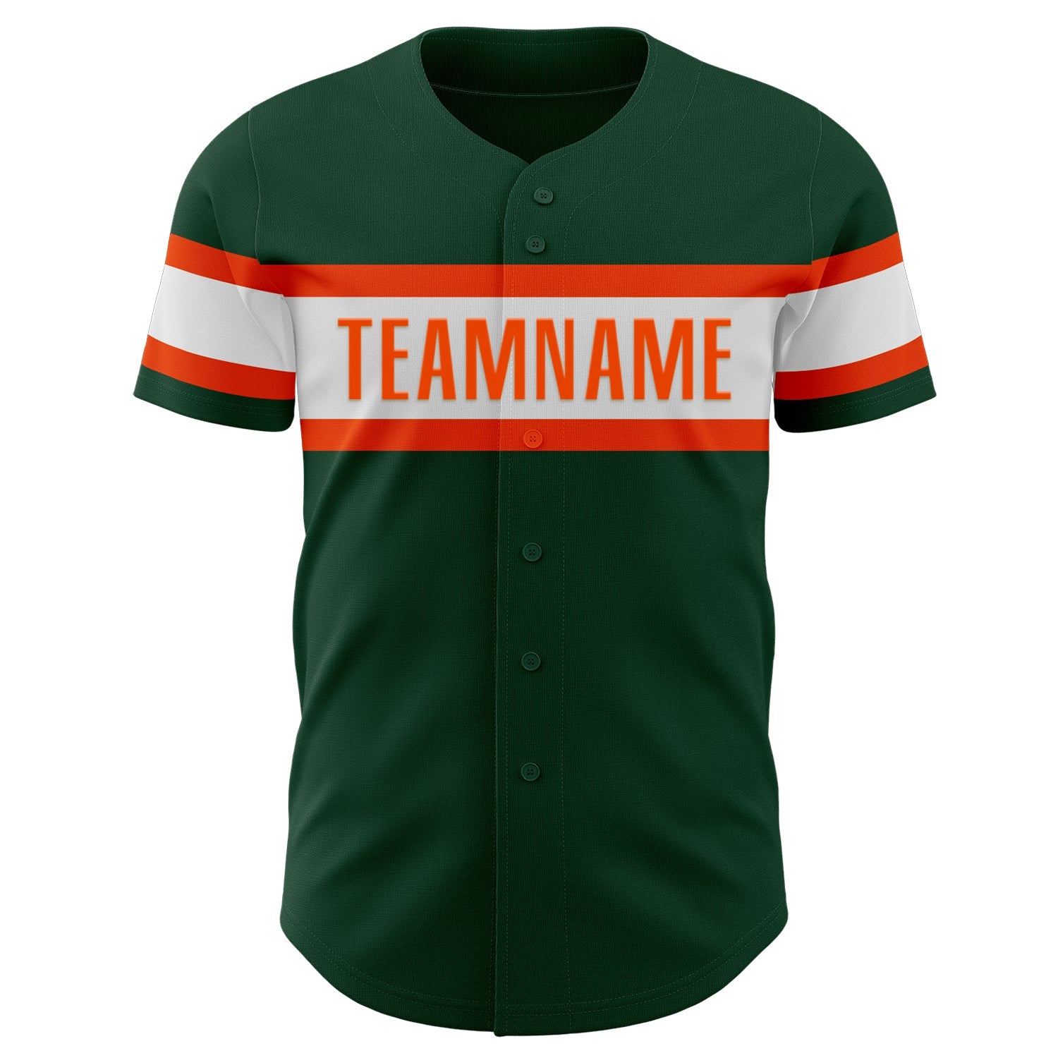 Custom Green White-Orange Authentic Baseball Jersey - Sky-Custom