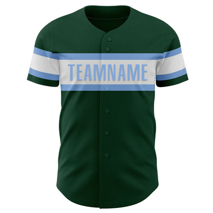 Custom Green White-Light Blue Authentic Baseball Jersey - Sky-Custom