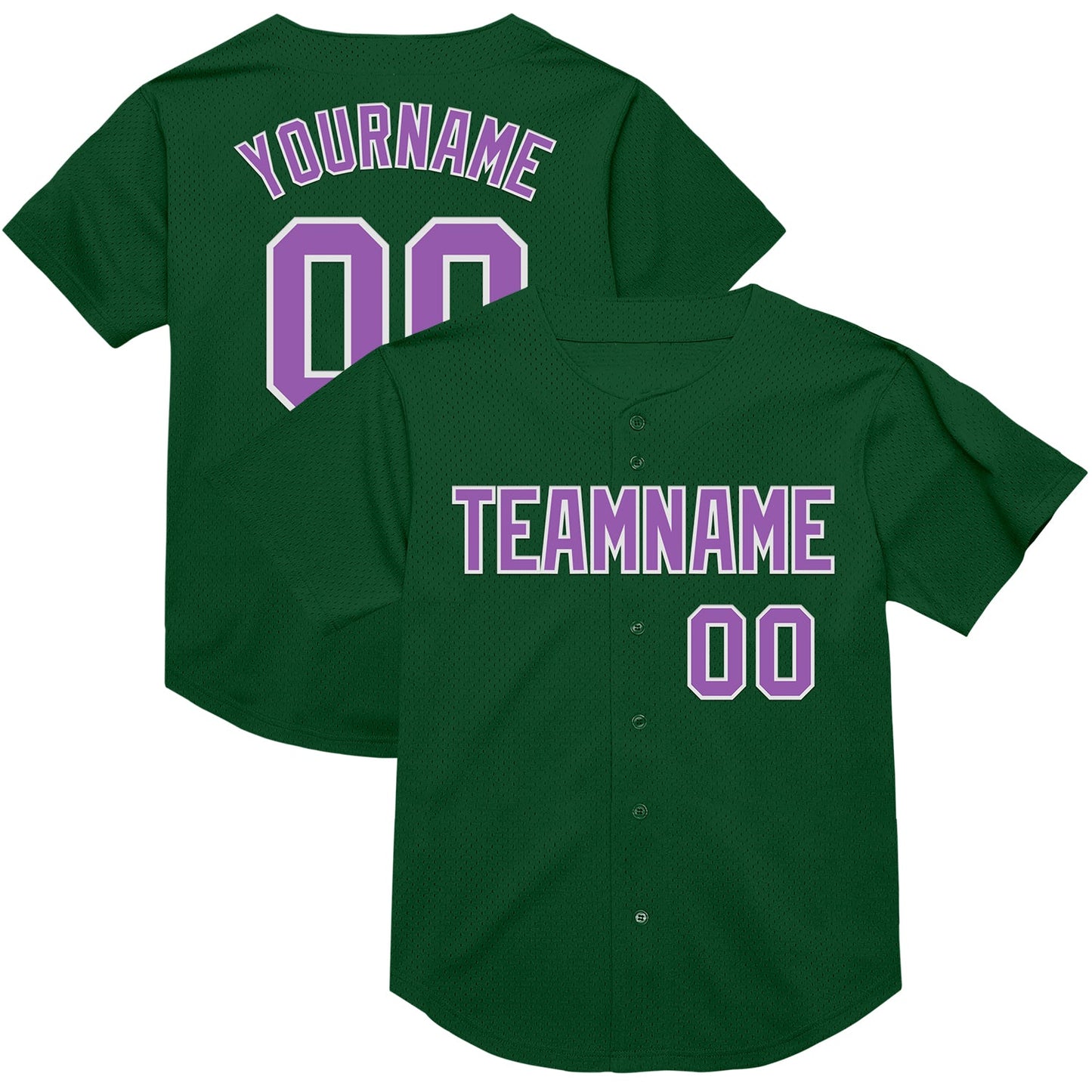 Custom Green Medium Purple-White Mesh Authentic Throwback Baseball Jersey - Sky-Custom