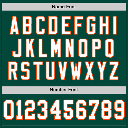 Custom Green White-Orange Mesh Authentic Throwback Football Jersey - Sky-Custom