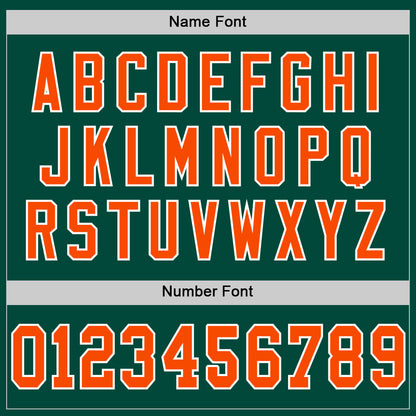 Custom Green Orange-White Mesh Authentic Throwback Football Jersey - Sky-Custom