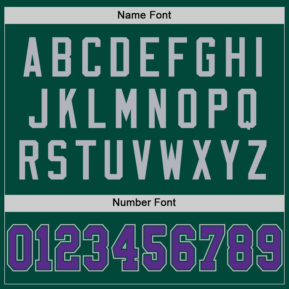Custom Green Purple-Gray Mesh Authentic Throwback Football Jersey - Sky-Custom