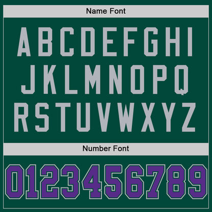 Custom Green Purple-Gray Mesh Authentic Throwback Football Jersey - Sky-Custom