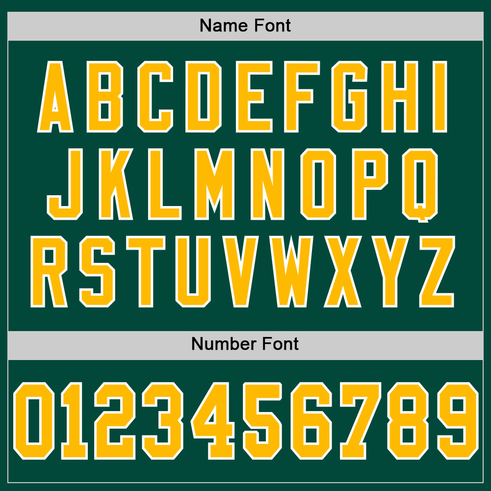 Custom Green Gold-White Mesh Authentic Throwback Football Jersey - Sky-Custom