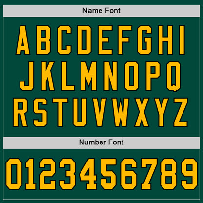 Custom Green Gold-Black Mesh Authentic Throwback Football Jersey - Sky-Custom