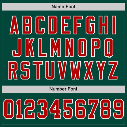 Custom Green Red-White Mesh Authentic Throwback Football Jersey - Sky-Custom