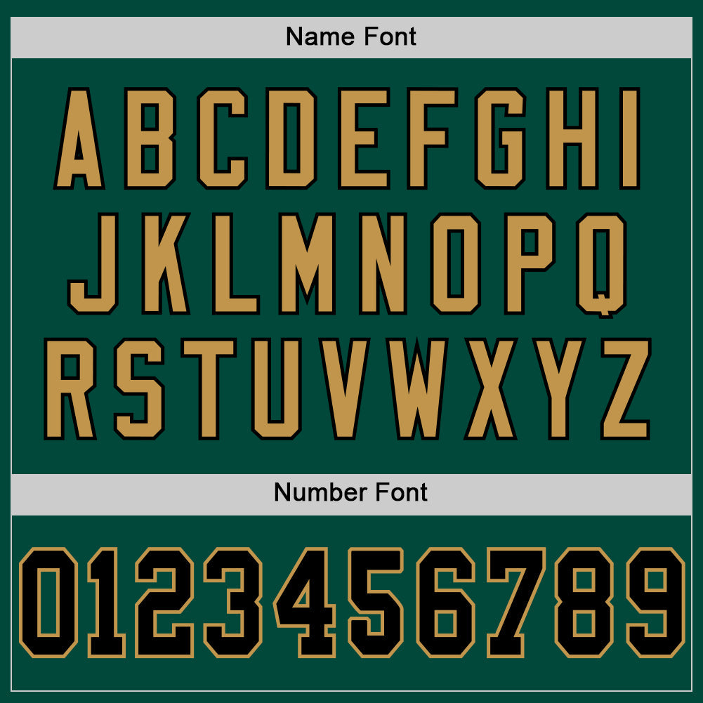 Custom Green Black-Old Gold Mesh Authentic Throwback Football Jersey - Sky-Custom