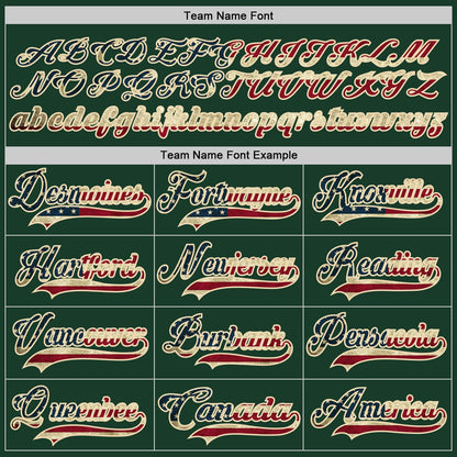 Custom Green Vintage USA Flag-Cream Hockey Lace Neck Jersey - Sky-Custom