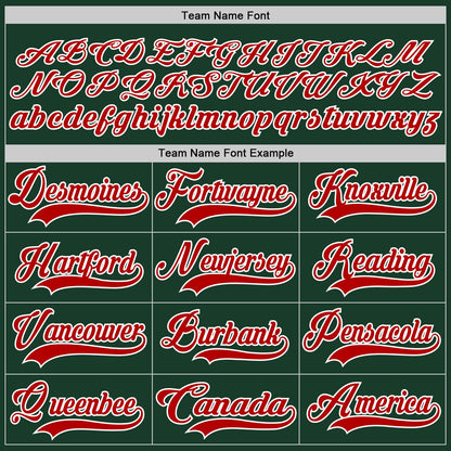 Custom Green Red-White Hockey Lace Neck Jersey - Sky-Custom