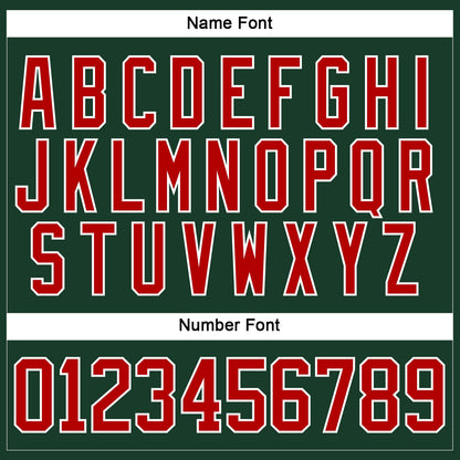 Custom Green Red-White Hockey Lace Neck Jersey - Sky-Custom