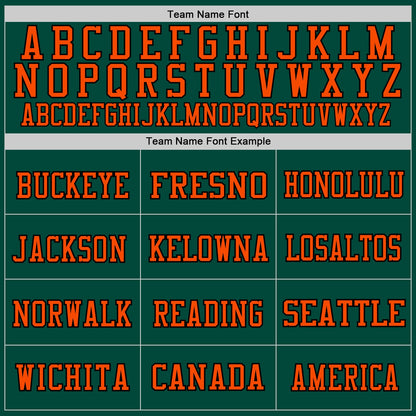 Custom Green Orange-Black Mesh Authentic Throwback Football Jersey - Sky-Custom