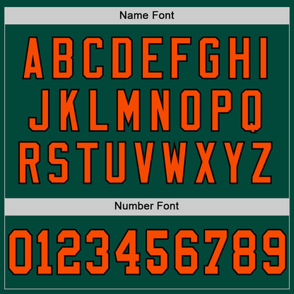 Custom Green Orange-Black Mesh Authentic Throwback Football Jersey - Sky-Custom