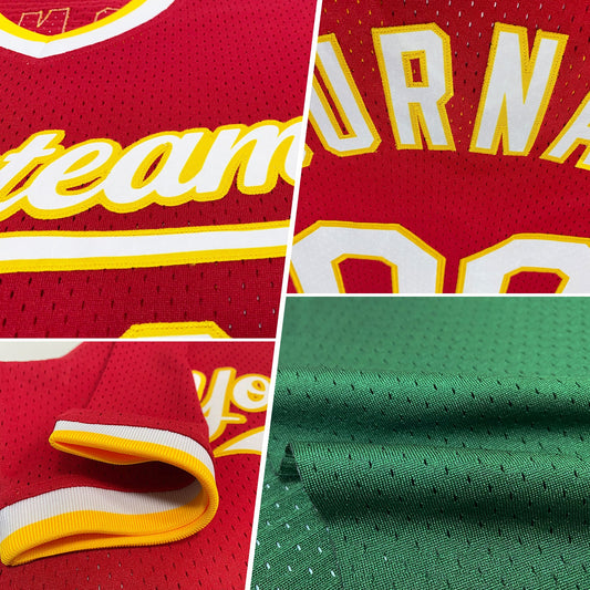 Custom Green Old Gold-Black Authentic Throwback Baseball Jersey - Sky-Custom