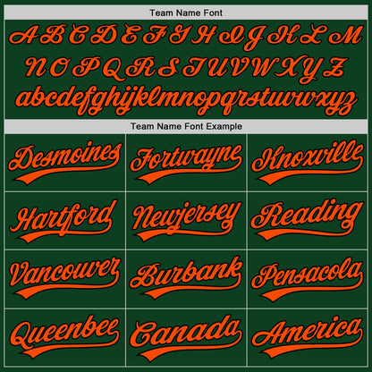 Custom Green Orange-Black Authentic Throwback Baseball Jersey - Sky-Custom