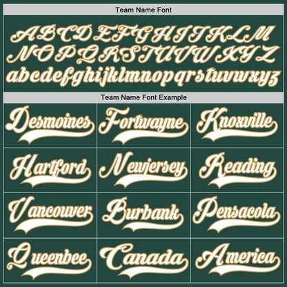 Custom Green White-Old Gold Hockey Jersey - Sky-Custom