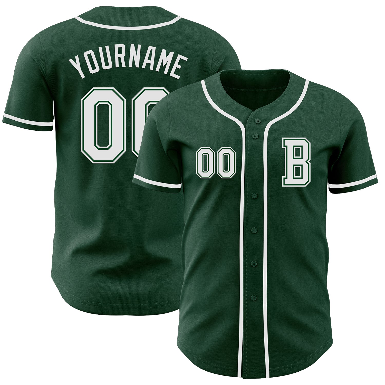 Custom Green White Authentic Baseball Jersey - Sky-Custom
