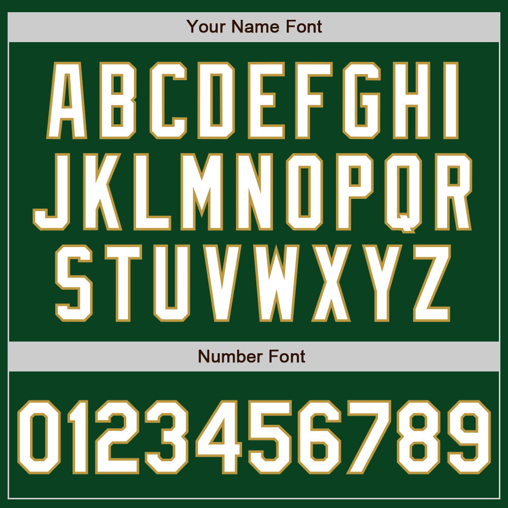 Custom Green White-Old Gold Authentic Baseball Jersey - Sky-Custom
