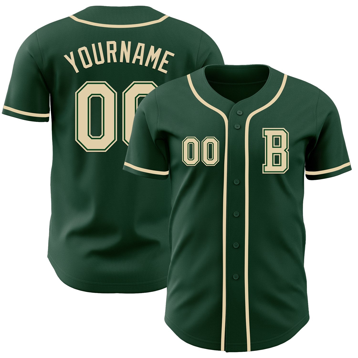 Custom Green Cream Authentic Baseball Jersey - Sky-Custom