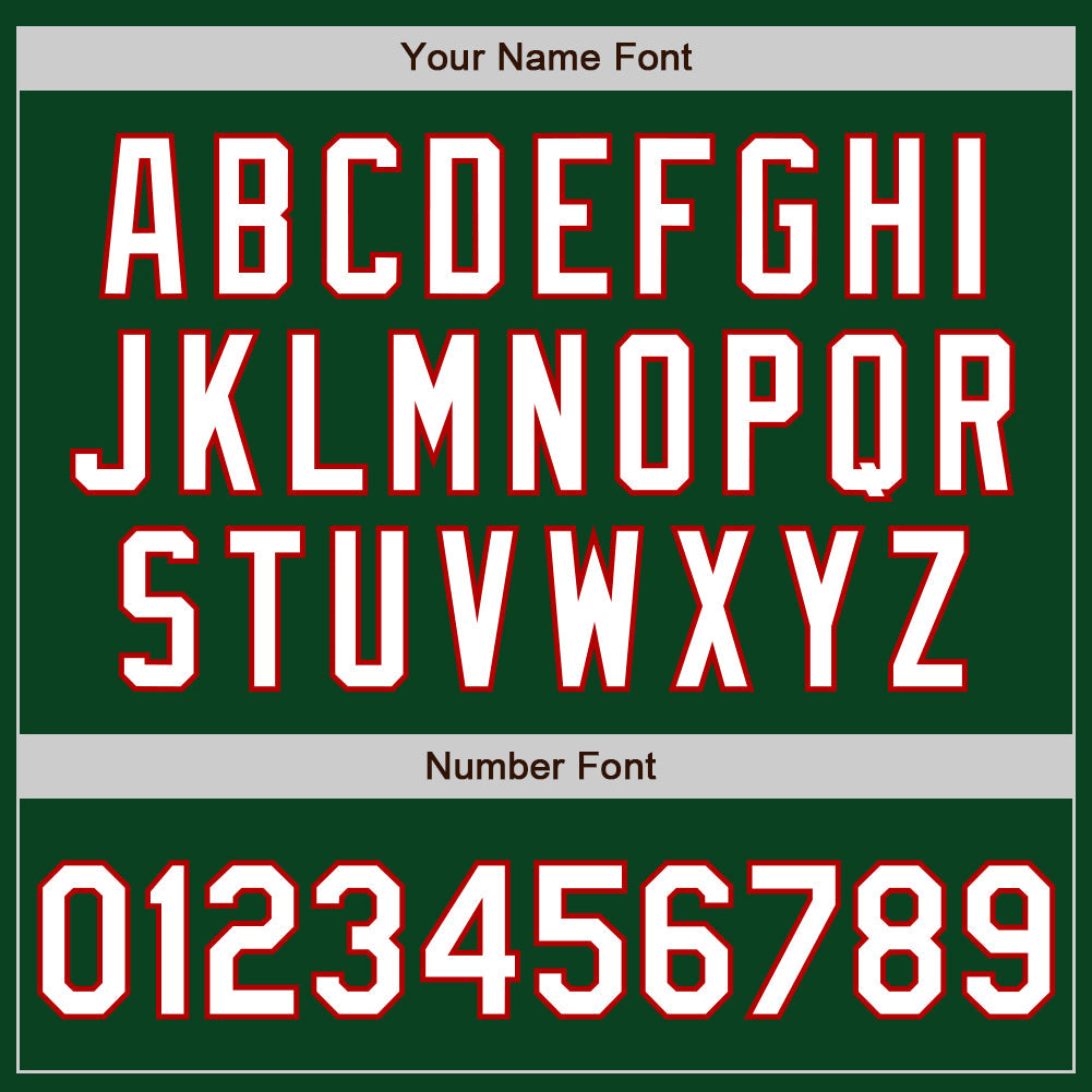 Custom Green White-Red Authentic Baseball Jersey - Sky-Custom