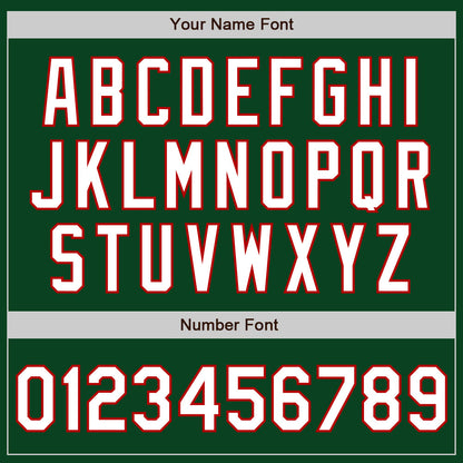 Custom Green White-Red Authentic Baseball Jersey - Sky-Custom