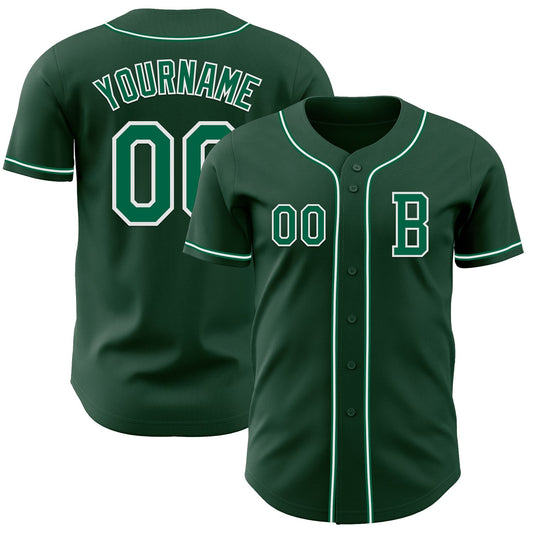 Custom Green Kelly Green-White Authentic Baseball Jersey - Sky-Custom