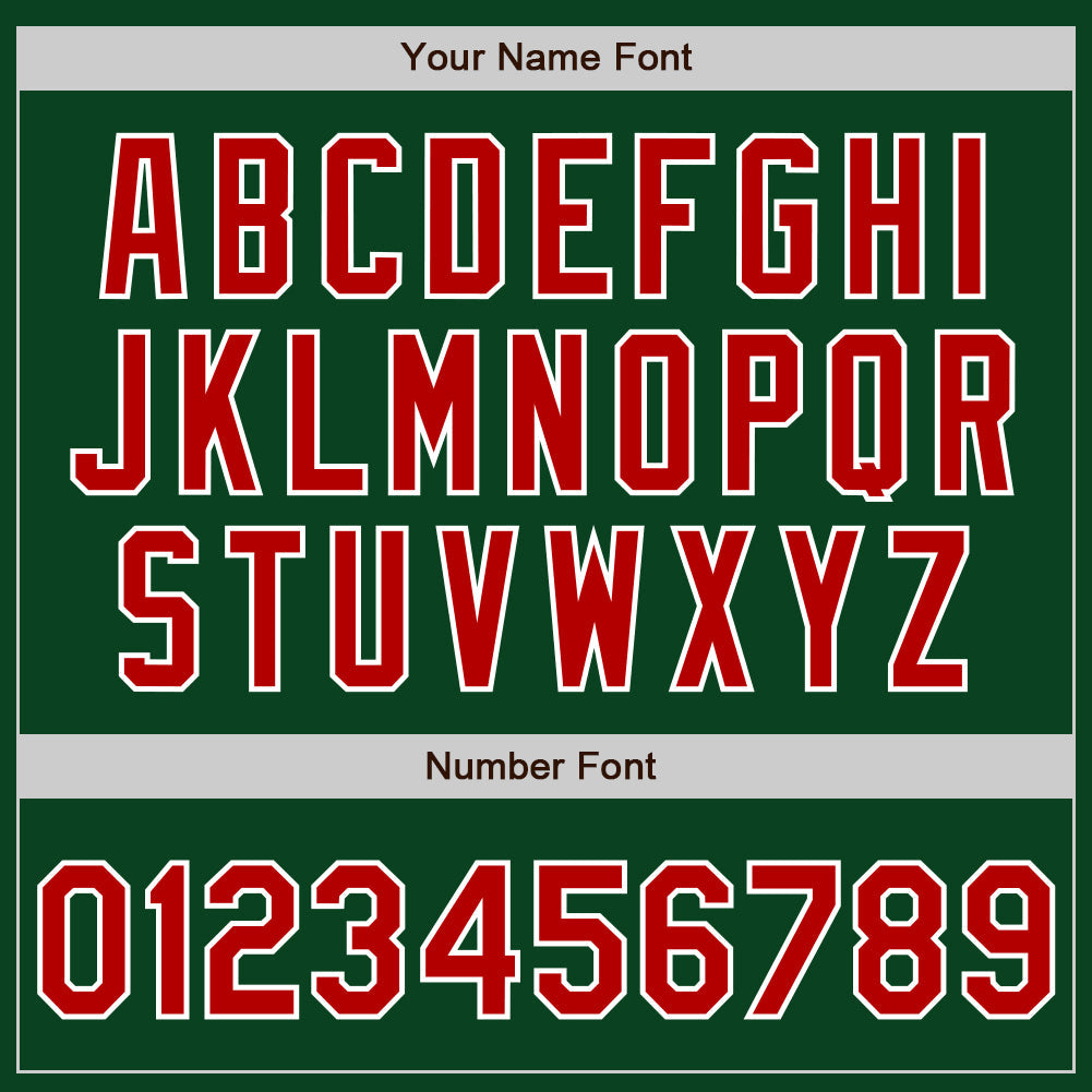 Custom Green Red-White Authentic Baseball Jersey - Sky-Custom