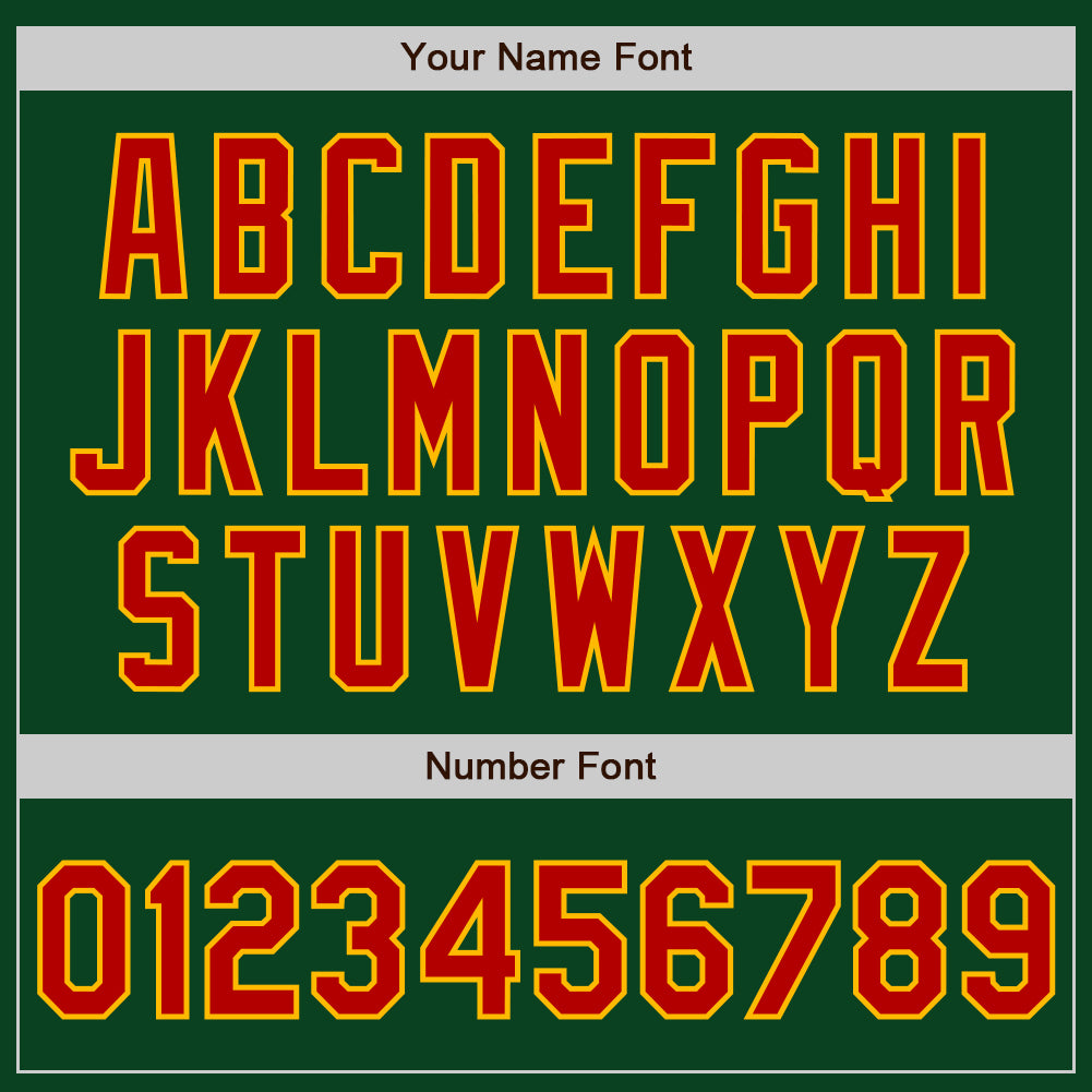 Custom Green Red-Gold Authentic Baseball Jersey - Sky-Custom