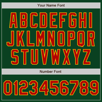 Custom Green Red-Gold Authentic Baseball Jersey - Sky-Custom