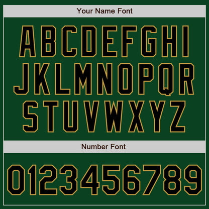 Custom Green Black-Old Gold Authentic Baseball Jersey - Sky-Custom
