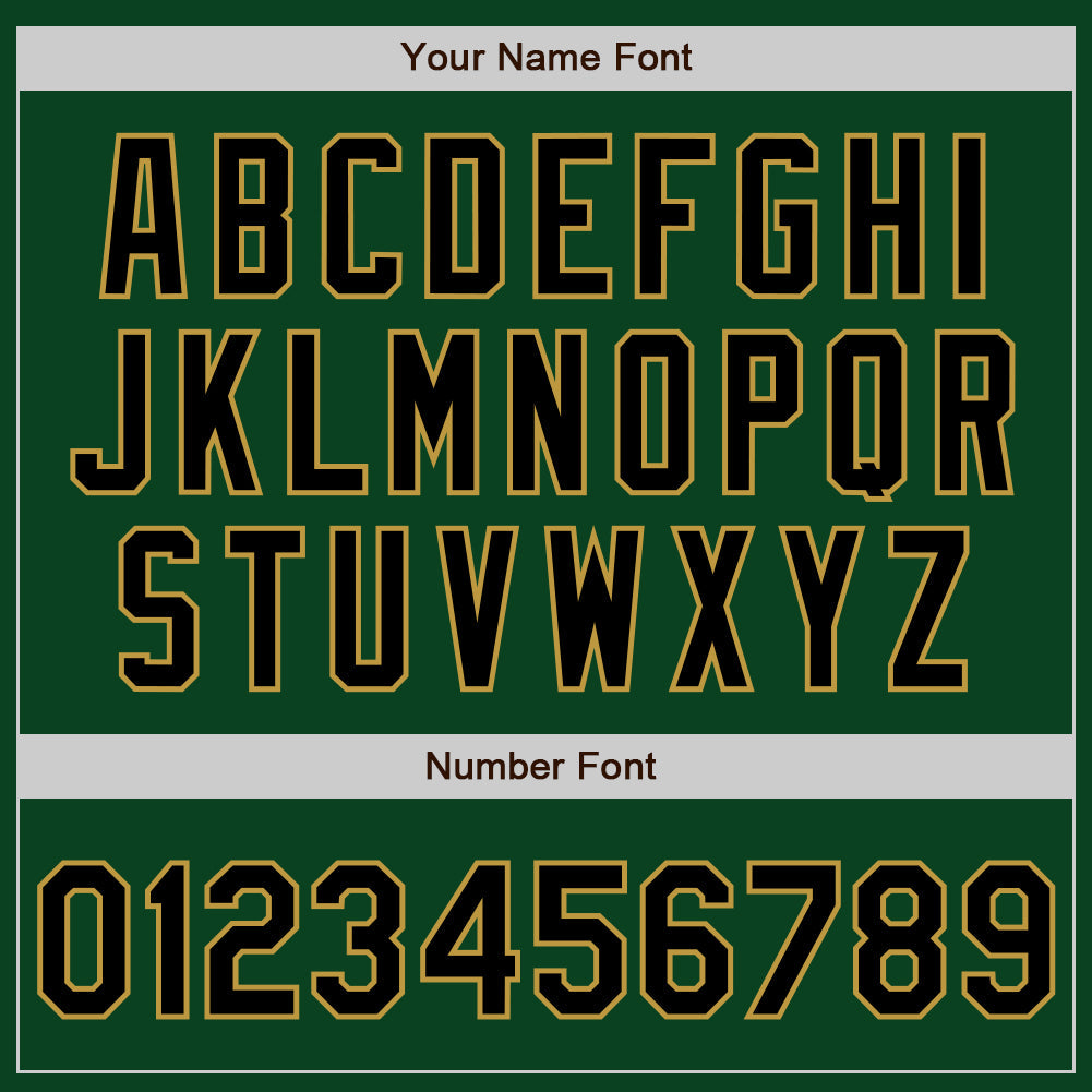 Custom Green Black-Old Gold Authentic Baseball Jersey - Sky-Custom