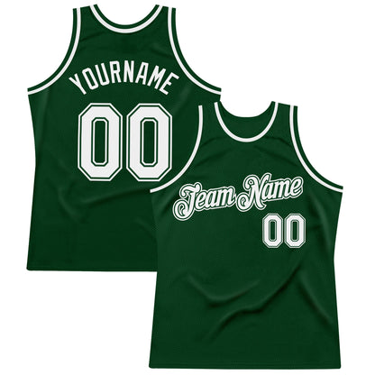 Custom Green White Authentic Throwback Basketball Jersey - Sky-Custom