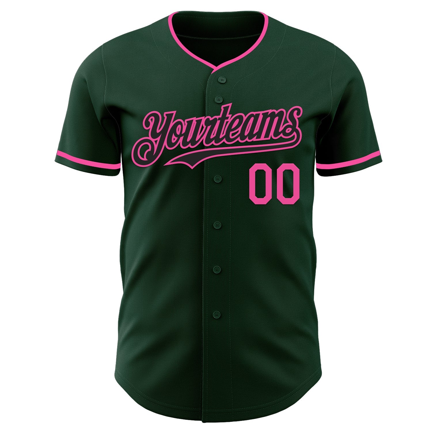Custom Green Black-Pink Authentic Baseball Jersey - Sky-Custom