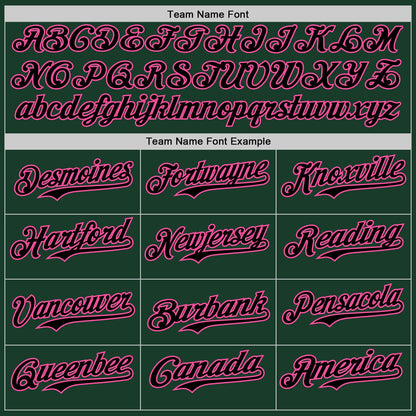 Custom Green Black-Pink Authentic Baseball Jersey - Sky-Custom
