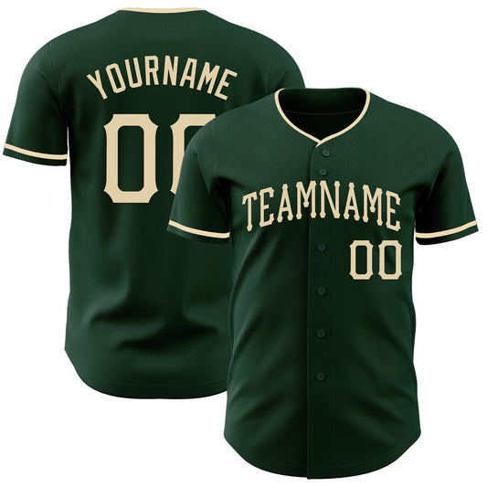 Custom Green Cream Authentic Baseball Jersey - Sky-Custom