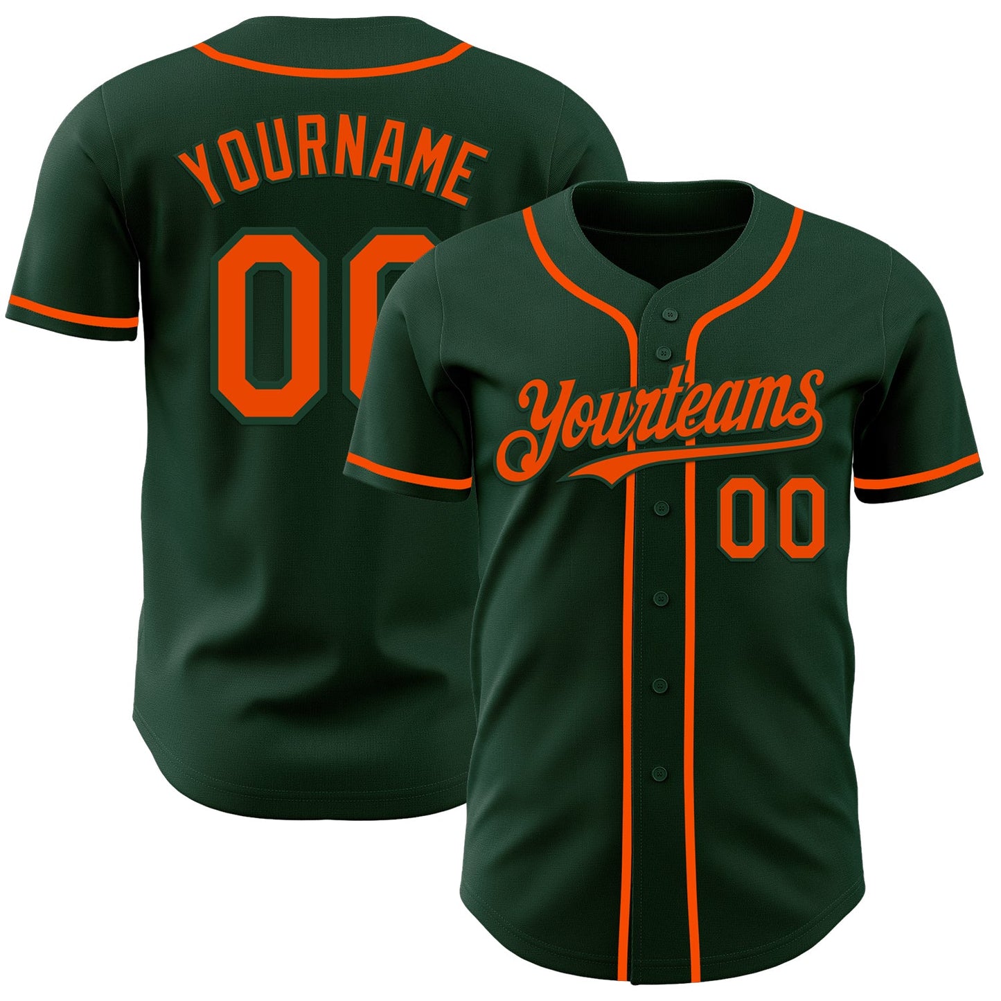 Custom Green Orange Authentic Baseball Jersey - Sky-Custom