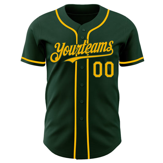Custom Green Gold Authentic Baseball Jersey - Sky-Custom